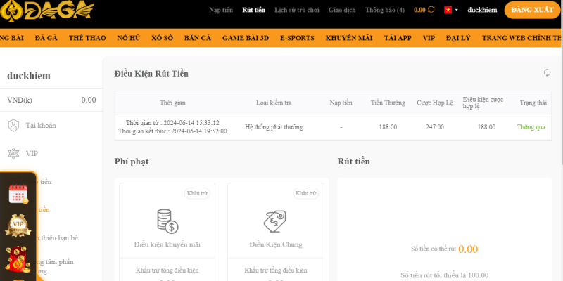 Hướng dẫn rút tiền Daga siêu tốc với các bước đơn giản Nhà cái Daga quy định các điều kiện cho thành viên khi rút tiền
