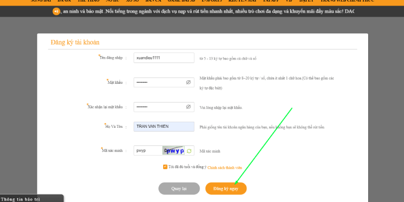 Đăng ký Daga - Trở thành hội viên chỉ trong 5 phút Điền đầy đủ thông tin để đăng ký tài khoản Daga suôn sẻ